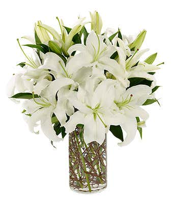 Simply Lily White Vase Arrangement In San Antonio Tx The Rose Boutique