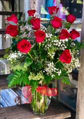 Simply Perfect Red Roses One Dozen Long Stem Red Roses Arranged