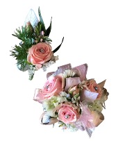 Simply Pink Prom Corsage and Boutonniere