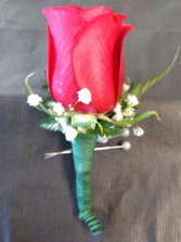 Simply Red Boutonniere