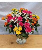Simply Spray Roses Vase Arrangement