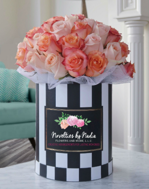 Simply Sweet in Stripes Flower Box Bouquet in Longwood, FL | Novelties By Nadia Flowers & More Simply Sweet in Stripes Flower Box Bouquet in Longwood, FL | Novelties By Nadia Flowers & More