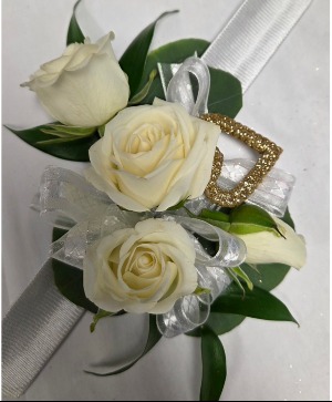 Simply white  Wrist Corsage 