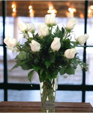 Sincere White Roses 1 Dozen white roses