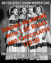 Singing Valentine with Dozen Roses Valentine's Day