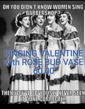 Singing Valentine with Rose Bud Vase Valentine's Day