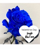 Single BLUE rose 