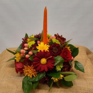 Single Candle Centerpiece Thanksgiving