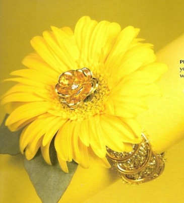 Single Gerbera Wristlet Corsage (more colors available) (order with or without bling)