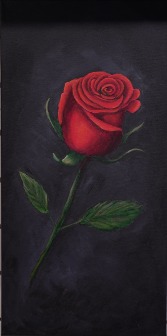 Single Red Rose  Acrylic on Canvas