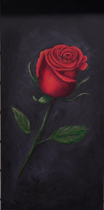 Single Red Rose  Acrylic on Canvas in South Milwaukee, WI | PARKWAY FLORAL INC.