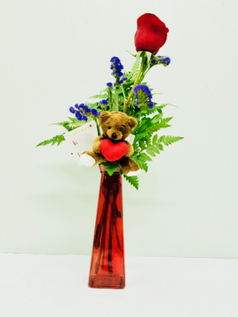 Single Rose and Huggie