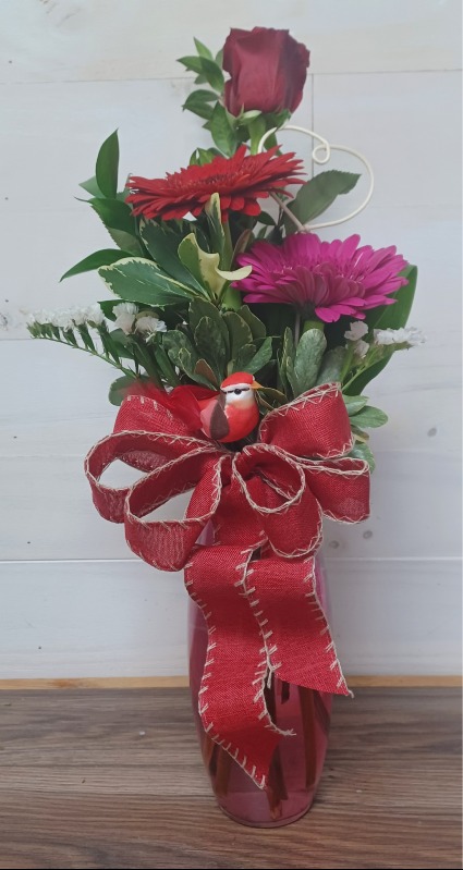 Gerberas and Rose Valentines Fresh Flowers