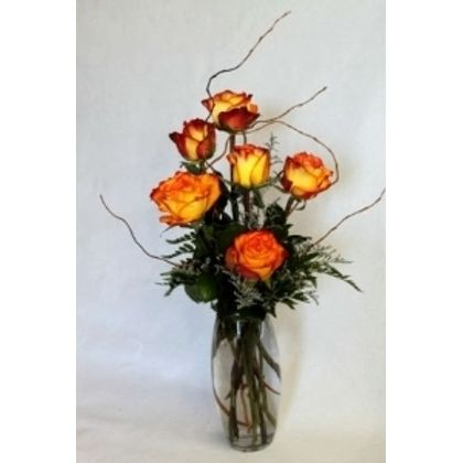Six Fancy Roses fresh arrangnment