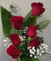 Six red roses  Arm bouquet 