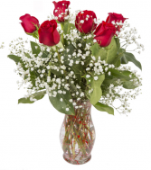 Six Roses Vased Valentine