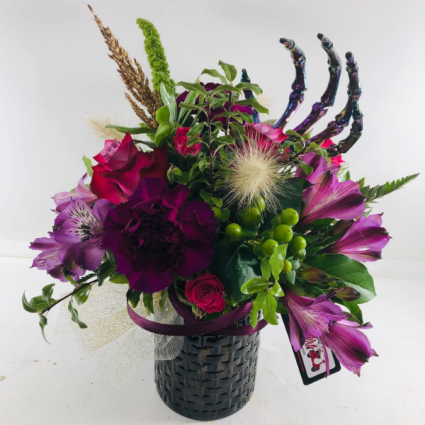 Skeleton Hands Container Arrangement