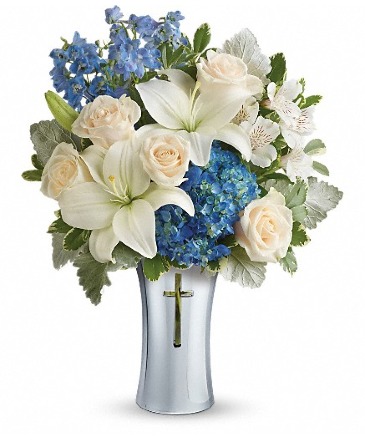 Skies of Remembrance Flower Arrangement in Denison, TX | JUDY'S FLOWER SHOPPE