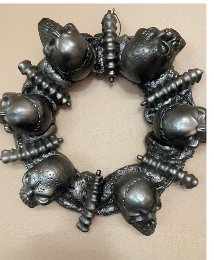 skulls and bones 1 only wreath created in store