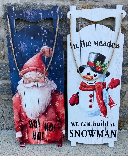 Sled shaped  Porch Sign