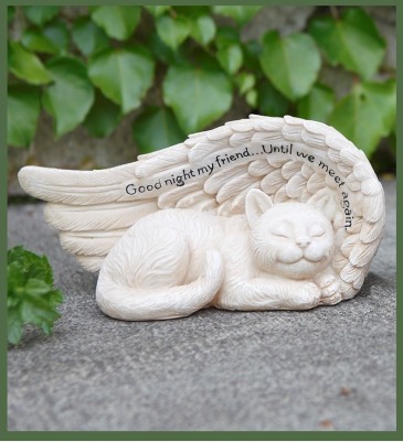 Sleeping Cat in Wing Statuary in Arlington, TX | Erinn's Creations Florist Sleeping Cat in Wing Statuary in Arlington, TX | Erinn's Creations Florist