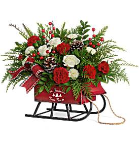 Sleigh Bells Floral Arrangement Christmas in Prairie Grove, AR | Designs By Flowers-N-Friends LLC