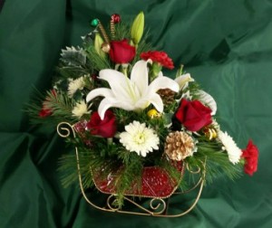 Sleigh Bells Ring Winter Holiday Arrangement