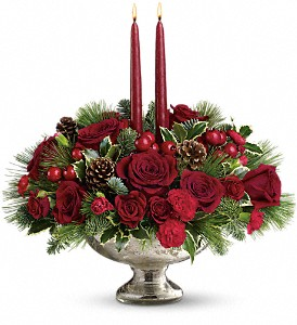 Silver Festive Holiday Christmas Arrangement