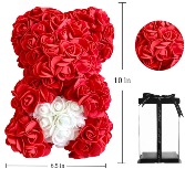 small AMORE ROSE BEAR - RED/WHITE 