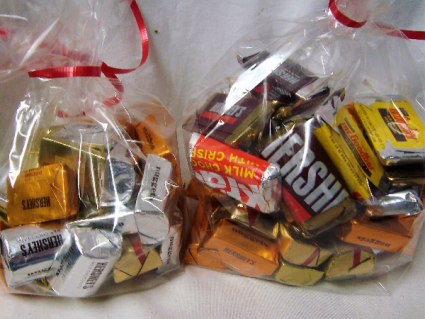 SMALL BAGS OF MINIATURE CHOCOLATES ) select $6.95 price. Medium bag select 9.95 price and large bag 12.00below