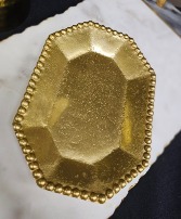 Small Gold Beaded Platter 