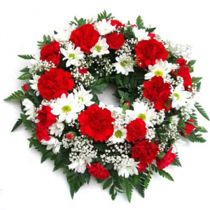 18" SMALL WREATH Red and white