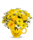 Smile Face Mug Fresh Flowers