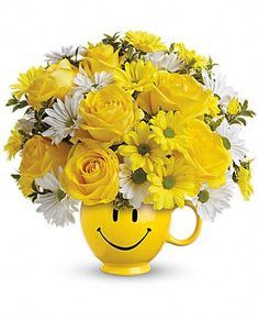Smile Today Arrangement  Yellow Roses Maybe substituted for White 
