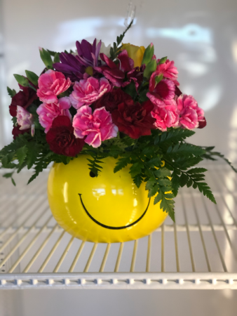 Smiley Bowl Fresh Flowers