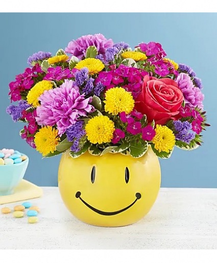 Smiley colorful  Fresh flowers 