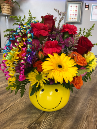 Smiley Face Bouquet Keepsake Container