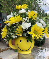 Smiley Mug Vased Arrangement