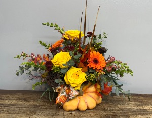 Smooshed Pumpkins  Fall Arrangement 