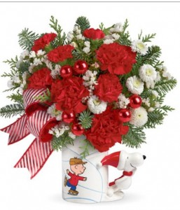 SNOOPY CHRISTMAS MUG Vase Arrangement