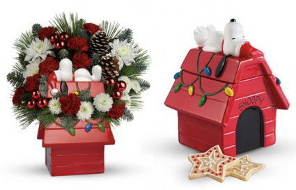 Snoopy Dog House Arrangment-LOCAL ORDERS ONLY Christmas arrangement