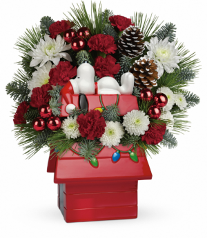 Snoopy's Cookie Jar Holiday Arrangement in Winnipeg, MB | KINGS FLORIST LTD Snoopy's Cookie Jar Holiday Arrangement in Winnipeg, MB | KINGS FLORIST LTD