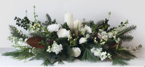 Snowed In Centerpiece Flower Arrangement