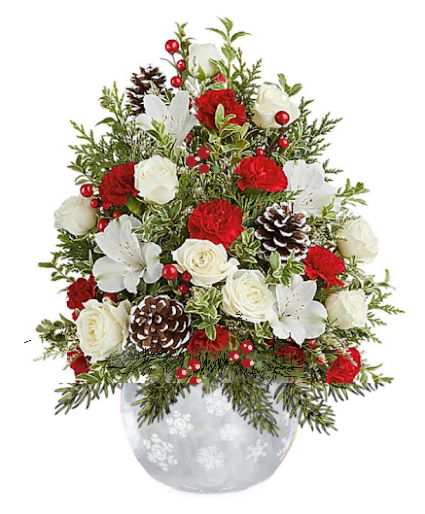 SNOWFLAKE SILVER NIGHT BLESSING TREE VASE ARRANGEMENT