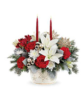 Telefloras Winter Wishes Centerpiece "A beautiful oven to table stoneware serving dish"