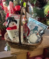 Snowman Basket Gift Basket