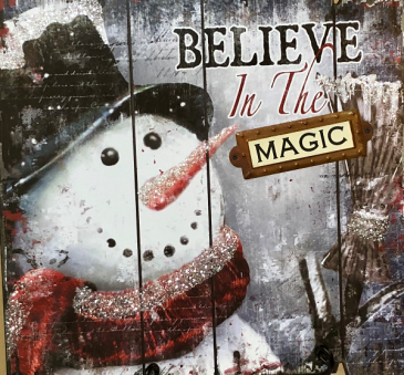 Snowman Believe Sign 15