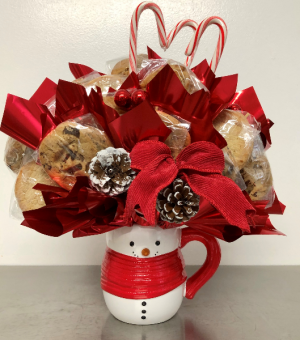 Snowman Cookie Arrangement Edible Bouquet in Springfield, IL | FLOWERS BY MARY LOU Snowman Cookie Arrangement Edible Bouquet in Springfield, IL | FLOWERS BY MARY LOU