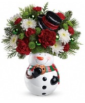 Snowman Cookie Jar Arrangement 