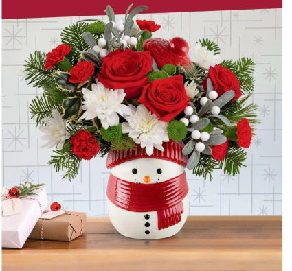 Snowman Delight Fresh Arrangement